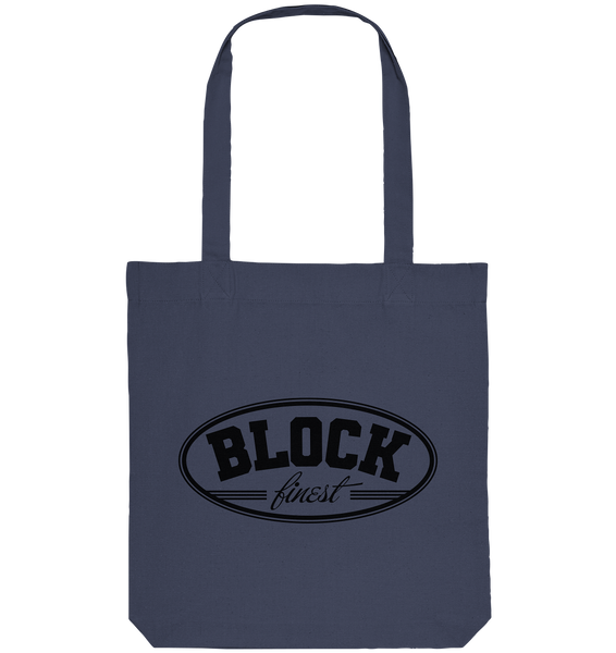 N.O.S.W. BLOCK Fanblock Tote-Bag "BLOCK finest" Organic Baumwolltasche midnight blue