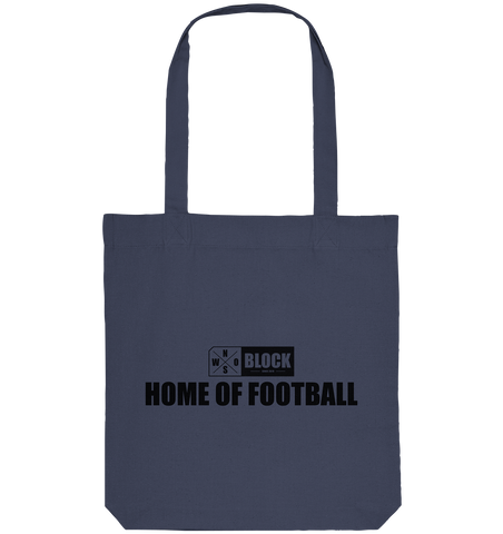 N.O.S.W. BLOCK Organic Tote-Bag "HOME OF FOOTBALL" Baumwolltasche midnight blue