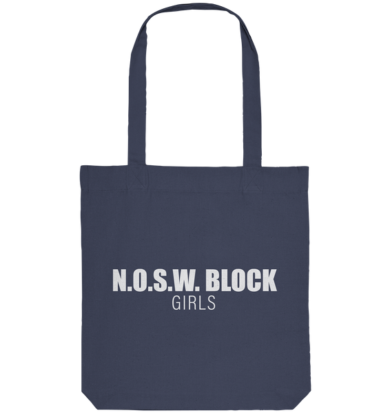 N.O.S.W. BLOCK Tote-Bag "N.O.S.W. BLOCK GIRLS" Organic Baumwolltasche midnight blue