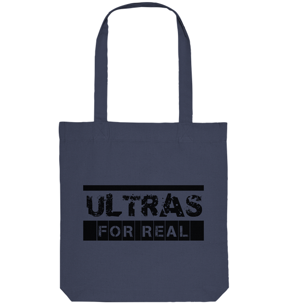 N.O.S.W. BLOCK Ultras Tote-Bag "ULTRAS FOR REAL" beidseitig bedruckte Organic Baumwolltasche midnight blue