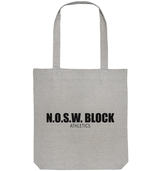N.O.S.W. BLOCK Tote-Bag "N.O.S.W. BLOCK ATHLETICS" Organic Baumwolltasche heather grau