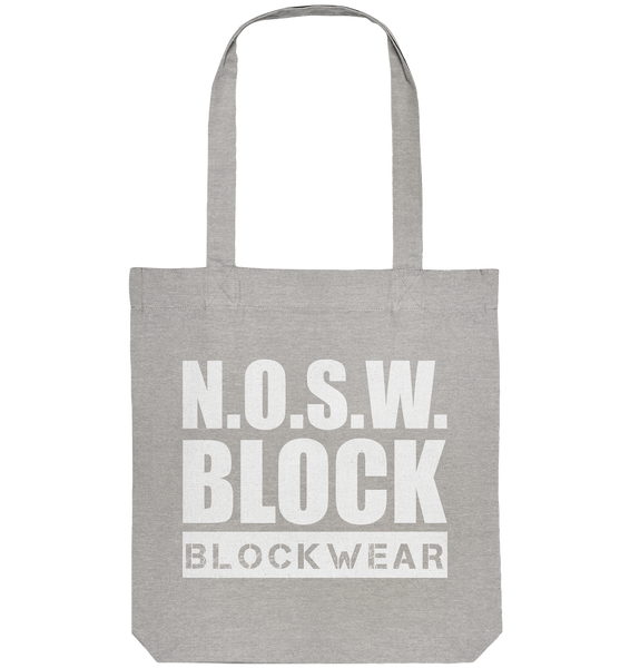 N.O.S.W. BLOCK Organic Tote-Bag "N.O.S.W. BLOCK BLOCKWEAR" Baumwolltasche heather grau
