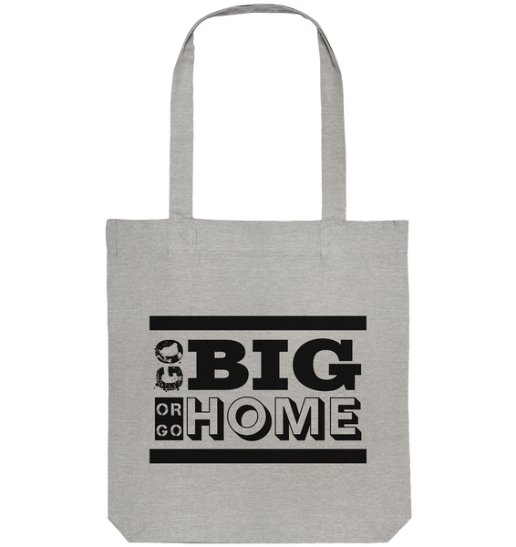 N.O.S.W. BLOCK Fanblock Tote-Bag "GO BIG OR GO HOME" Organic Baumwolltasche heather grau