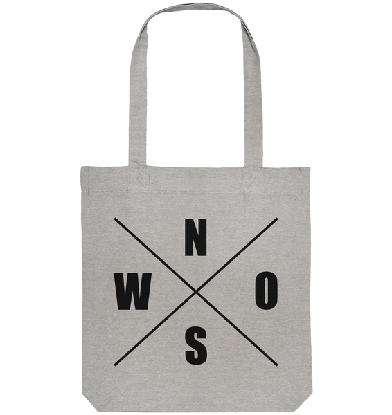 N.O.S.W. BLOCK Ultras Tote-Bag "ULTRA BLOCK GERMANY" beidseitig bedruckte Organic Baumwolltasche heather grau