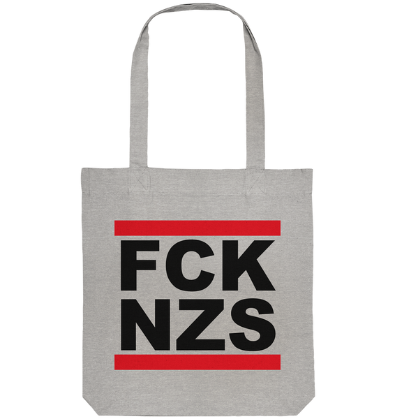 N.O.S.W. BLOCK Gegen Rechts Tote-Bag "FCK NZS" Organic Baumwolltasche heather grau
