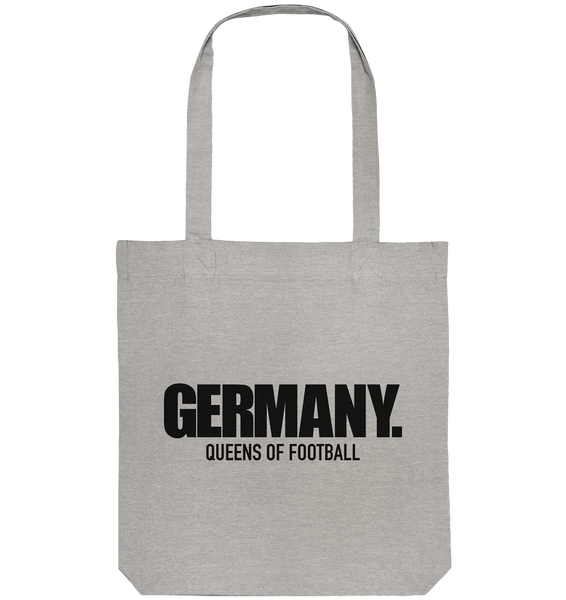 N.O.S.W. BLOCK Fanblock City Tote-Bag "GERMANY. QUEENS OF FOOTBALL" Organic Baumwolltasche heather grau