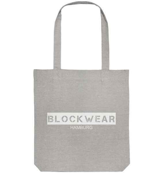 N.O.S.W. BLOCK Tote-Bag "BLOCKWEAR HAMBURG" beidseitig bedruckte Organic Baumwolltasche heather grau