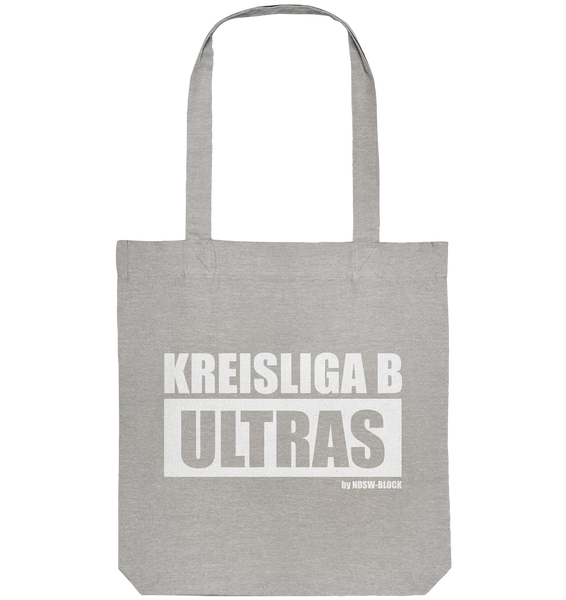 N.O.S.W. BLOCK Ultras Tote-Bag "KREISLIGA B ULTRAS" Organic Baumwolltasche heather grau