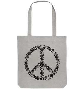 N.O.S.W. BLOCK Tote-Bag "SPORTS FOR PEACE" Organic Baumwolltasche heather grau