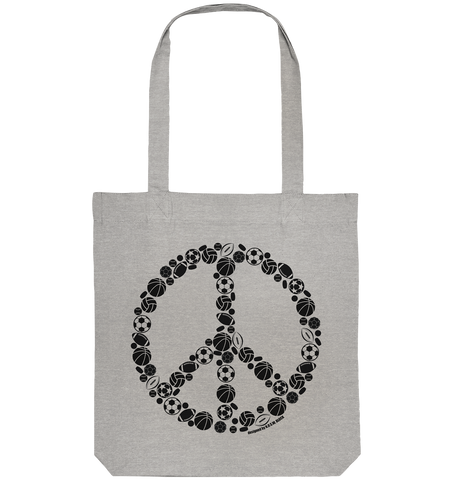 N.O.S.W. BLOCK Tote-Bag "SPORTS FOR PEACE" Organic Baumwolltasche heather grau