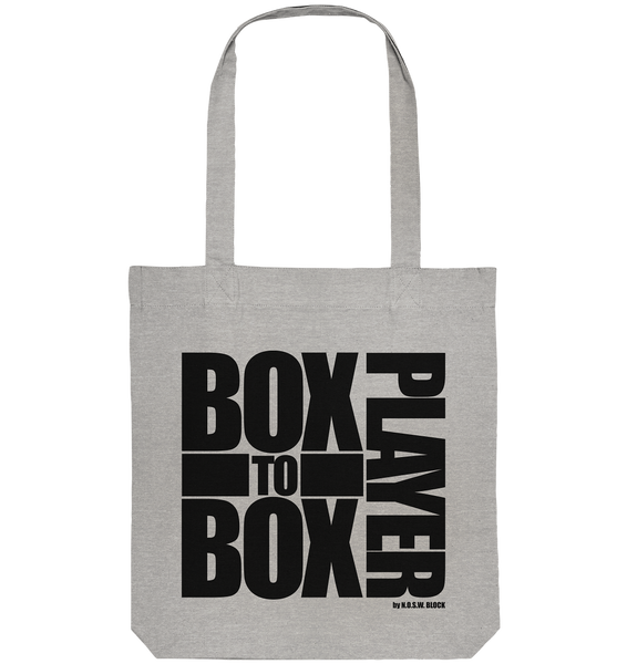 N.O.S.W. BLOCK Fanblock Tote-Bag "BOX TO BOX PLAYER" Organic Baumwolltasche heather grau