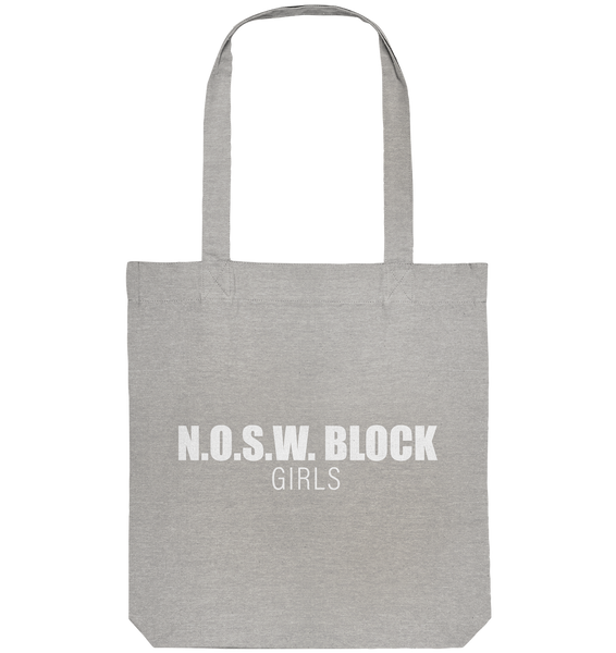N.O.S.W. BLOCK Tote-Bag "N.O.S.W. BLOCK GIRLS" Organic Baumwolltasche heather grau