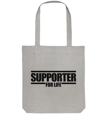 N.O.S.W. BLOCK Supporter Tote-Bag "SUPPORTER FOR REAL" Organic Baumwolltasche heather grau