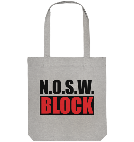 N.O.S.W. BLOCK Logo-Bag Organic Baumwolltasche heather grau
