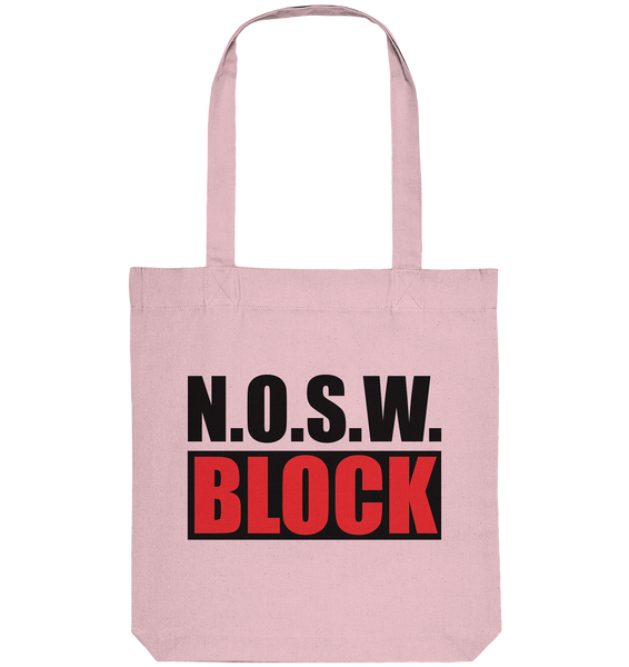 N.O.S.W. BLOCK Logo-Bag Organic Baumwolltasche pink