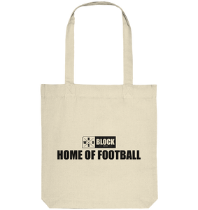 N.O.S.W. BLOCK Organic Tote-Bag "HOME OF FOOTBALL" Baumwolltasche natural