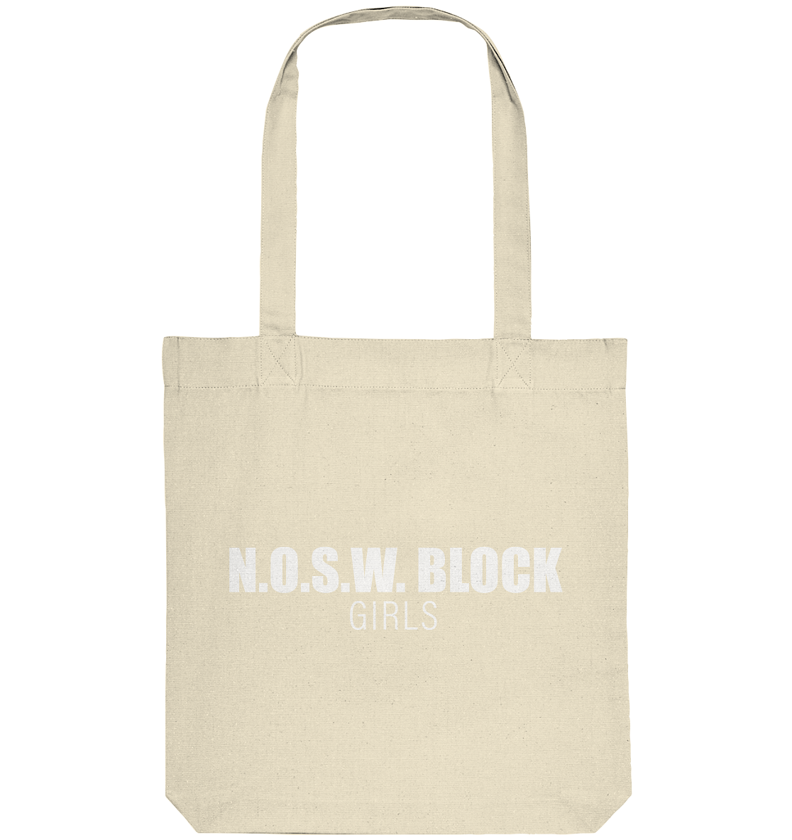N.O.S.W. BLOCK Tote-Bag "N.O.S.W. BLOCK GIRLS" Organic Baumwolltasche natural