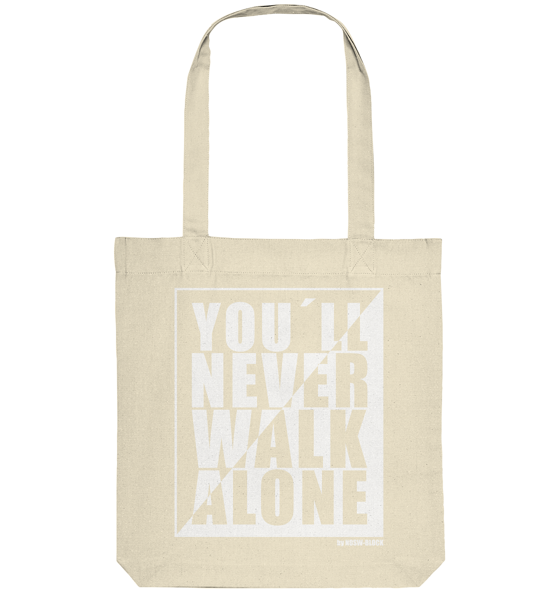 N.O.S.W. BLOCK Fanblock Tote-Bag "YOU´LL NEVER WALK ALONE" Organic Baumwolltasche natural