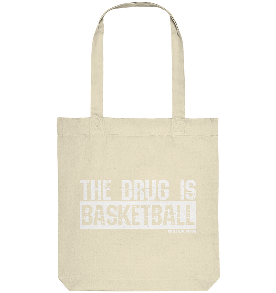 N.O.S.W. BLOCK Fanblock Tote-Bag "THE DRUG IS BASKETBALL" Organic Basic Kapuzenpullover natural
