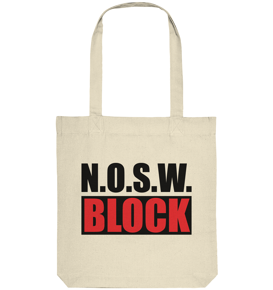 N.O.S.W. BLOCK Logo-Bag Organic Baumwolltasche natural