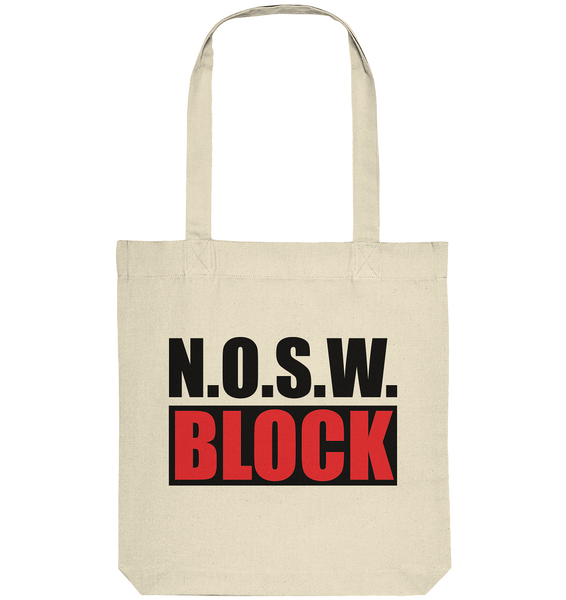 N.O.S.W. BLOCK Logo-Bag Organic Baumwolltasche natural