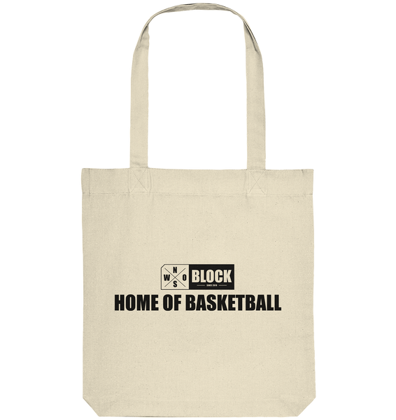 N.O.S.W. BLOCK Organic Tote-Bag "HOME OF BASKETBALL" Baumwolltasche natural
