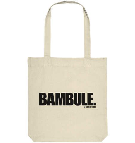 N.O.S.W. BLOCK Fanblock Tote-Bag "BAMBULE." Organic Baumwolltasche natural raw