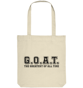 N.O.S.W. BLOCK Teamsport Tote-Bag "G.O.A.T." Organic Baumwolltasche natural raw