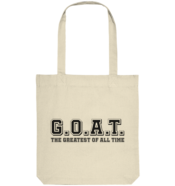 N.O.S.W. BLOCK Teamsport Tote-Bag "G.O.A.T." Organic Baumwolltasche natural raw