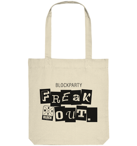 N.O.S.W. BLOCK Fanblock Tote-Bag "FREAK OUT." Organic Baumwolltasche nature