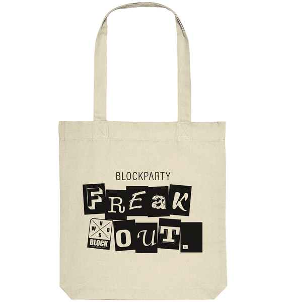 N.O.S.W. BLOCK Fanblock Tote-Bag "FREAK OUT." Organic Baumwolltasche nature