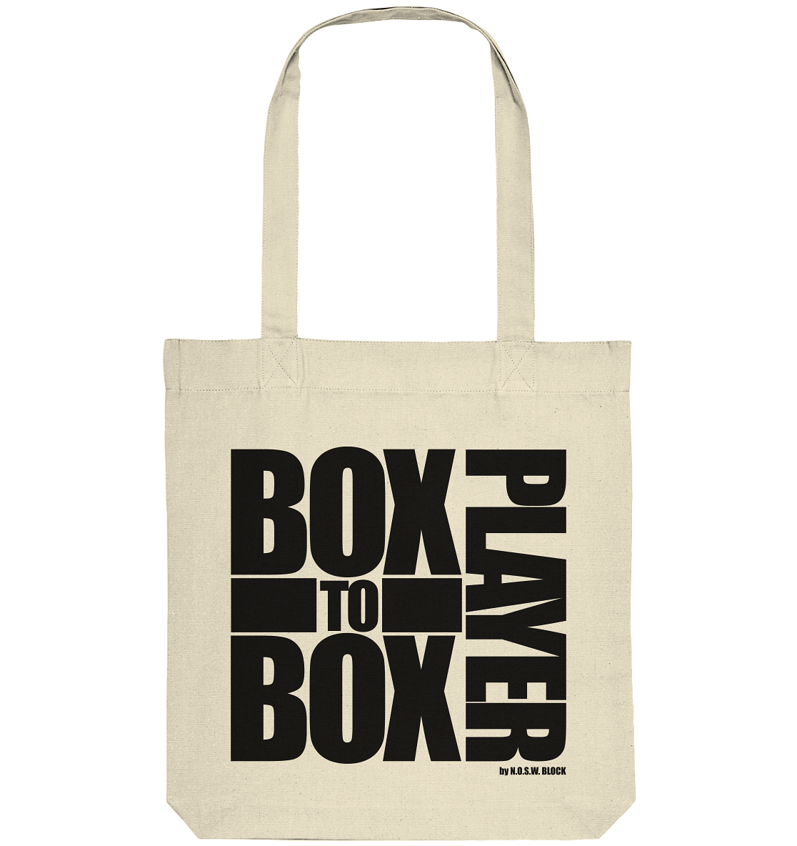 N.O.S.W. BLOCK Fanblock Tote-Bag "BOX TO BOX PLAYER" Organic Baumwolltasche natural