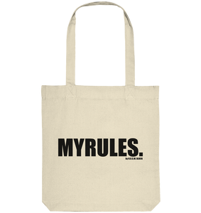 N.O.S.W. BLOCK Teamsport Tote-Bag "MYRULES." Organic Baumwolltasche natural