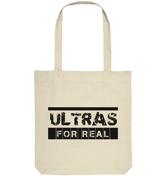 N.O.S.W. BLOCK Ultras Tote-Bag "ULTRAS FOR REAL" beidseitig bedruckte Organic Baumwolltasche natural