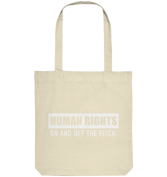 N.O.S.W. BLOCK Fanblock Tote-Bag "HUMAN RIGHTS ON AND OFF THE PITCH" Organic Baumwolltasche natural