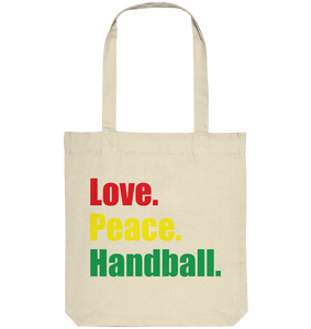 N.O.S.W. BLOCK Fanblock Tote-Bag "Love. Peace. Hockey." Organic Baumwolltasche nature