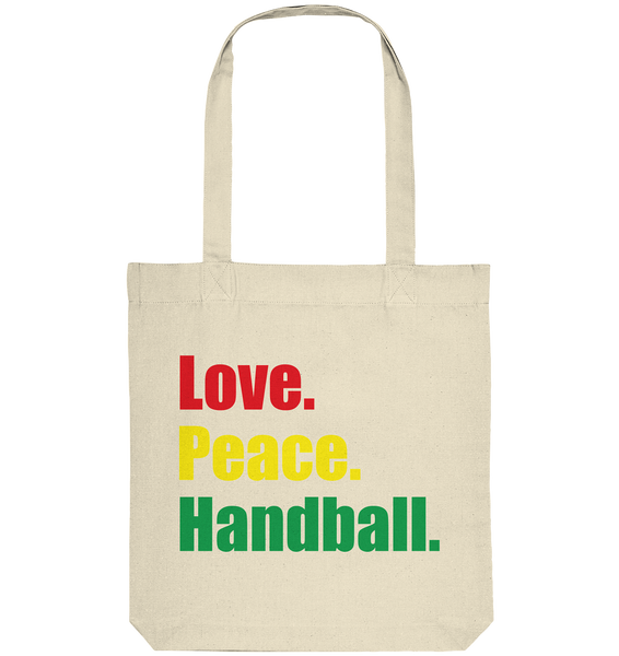 N.O.S.W. BLOCK Fanblock Tote-Bag "Love. Peace. Hockey." Organic Baumwolltasche nature