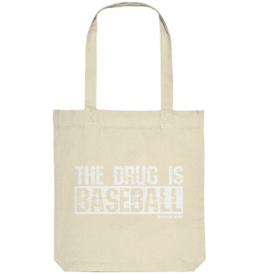 N.O.S.W. BLOCK Fanblock Tote-Bag "THE DRUG IS BASEBALL" Organic Baumwolltasche natural