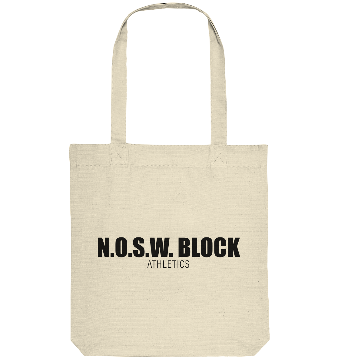 N.O.S.W. BLOCK Tote-Bag "N.O.S.W. BLOCK ATHLETICS" Organic Baumwolltasche natural