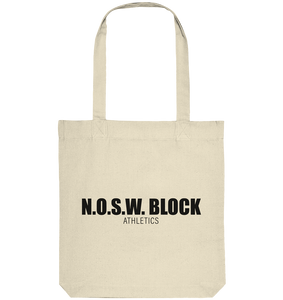 N.O.S.W. BLOCK Tote-Bag "N.O.S.W. BLOCK ATHLETICS" Organic Baumwolltasche natural