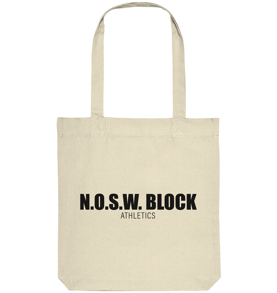N.O.S.W. BLOCK Tote-Bag "N.O.S.W. BLOCK ATHLETICS" Organic Baumwolltasche natural