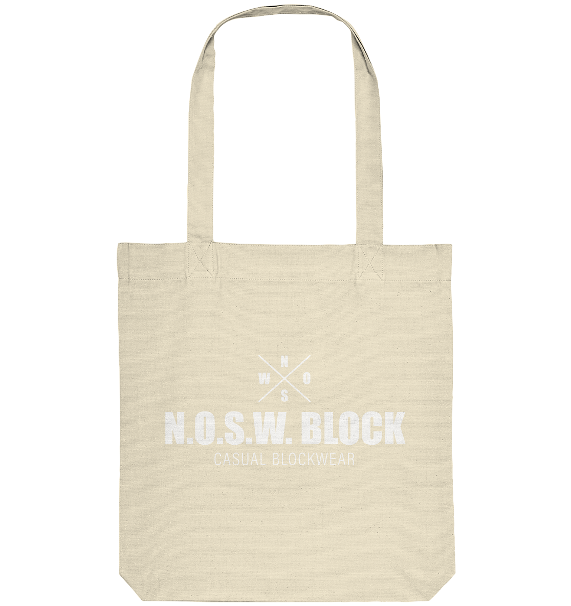 N.O.S.W. BLOCK Tote-Bag "CASUAL BLOCKWEAR" Organic Baumwolltasche natural