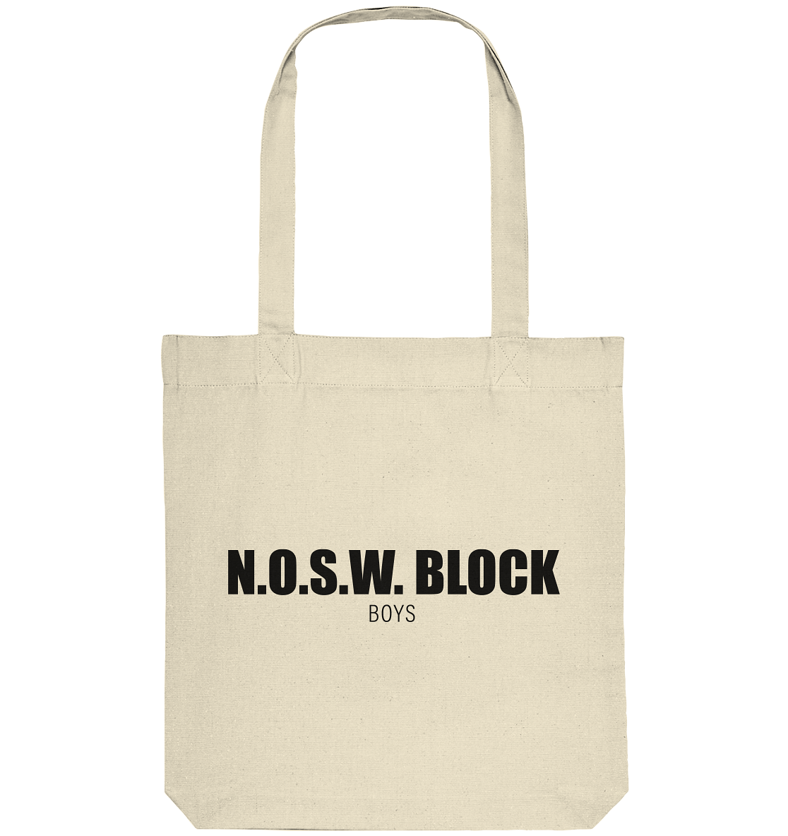 N.O.S.W. BLOCK Tote-Bag "N.O.S.W. BLOCK BOYS" Organic Baumwolltasche natural