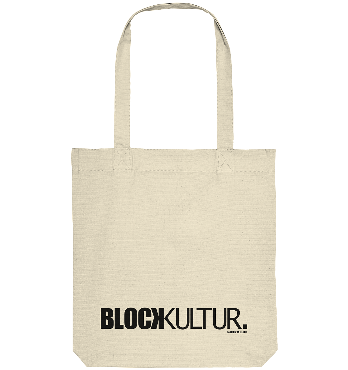 N.O.S.W. BLOCK Fanblock Tote-Bag "BLOCK KULTUR." Organic Baumwolltasche natural