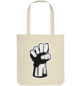 N.O.S.W. BLOCK Gegen Rechts Tote-Bag "NO BLOCK FOR RACISM" Organic Baumwolltasche natural