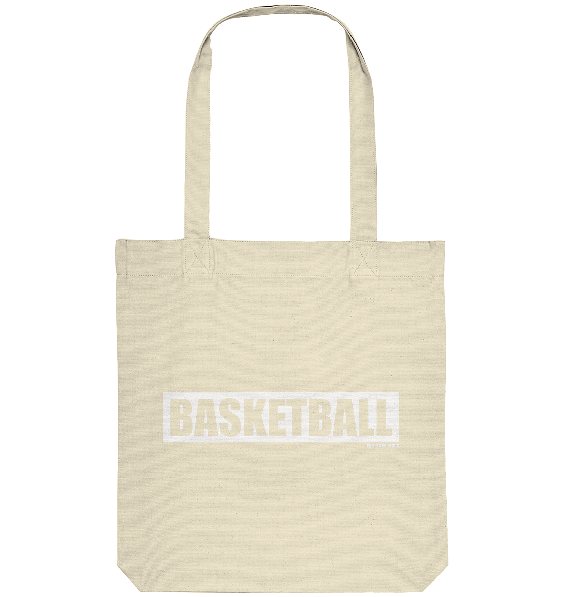 N.O.S.W. BLOCK Teamsport Tote-Bag "BASKETBALL" Organic Baumwolltasche natural