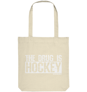 N.O.S.W. BLOCK Fanblock Tote-Bag "THE DRUG IS HOCKEY" Organic Baumwolltasche natural