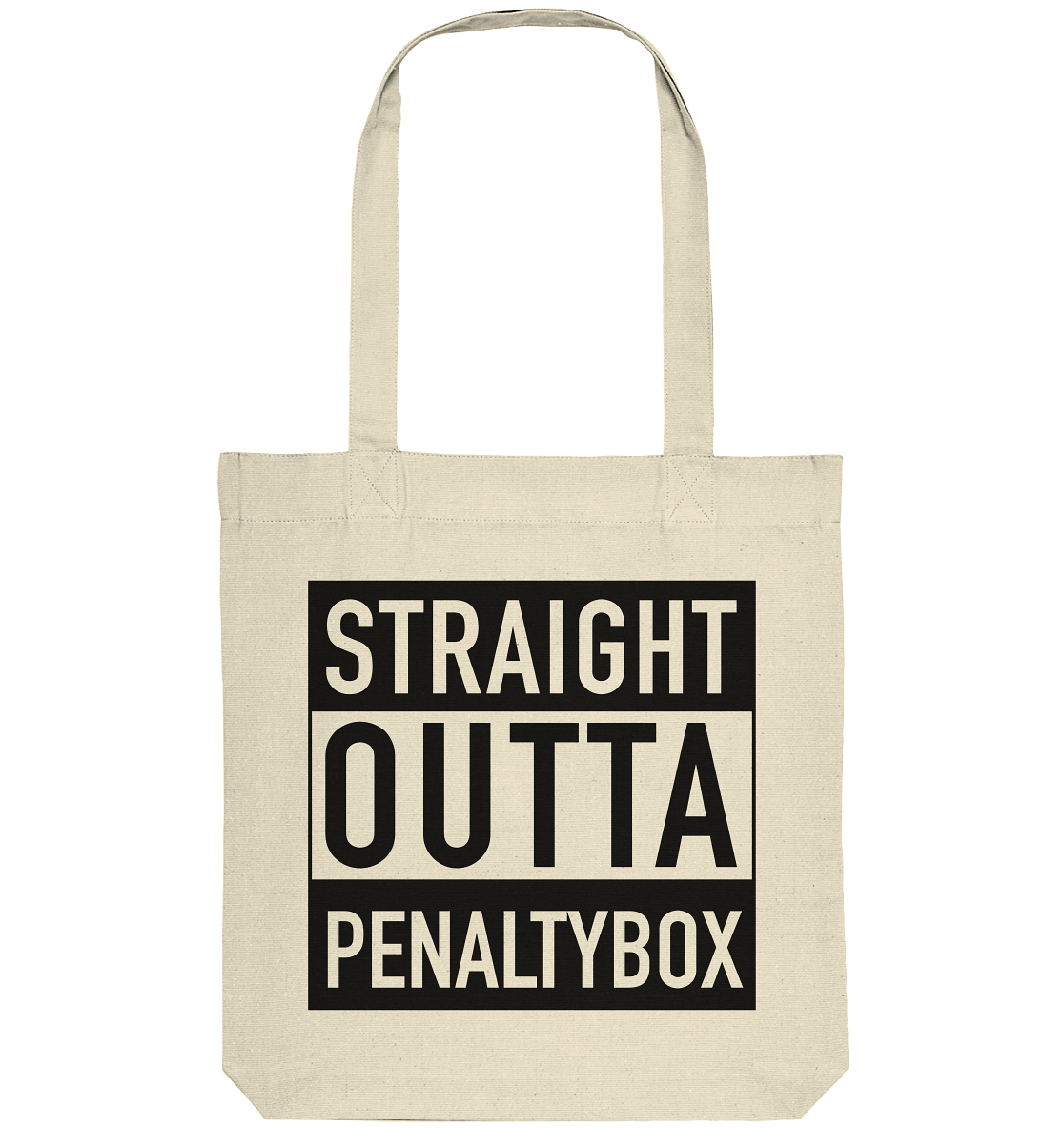 N.O.S.W. BLOCK Fanblock Organic Tote-Bag "STRAIGHT OUTTA PENALTY BOX" Baumwolltasche natural