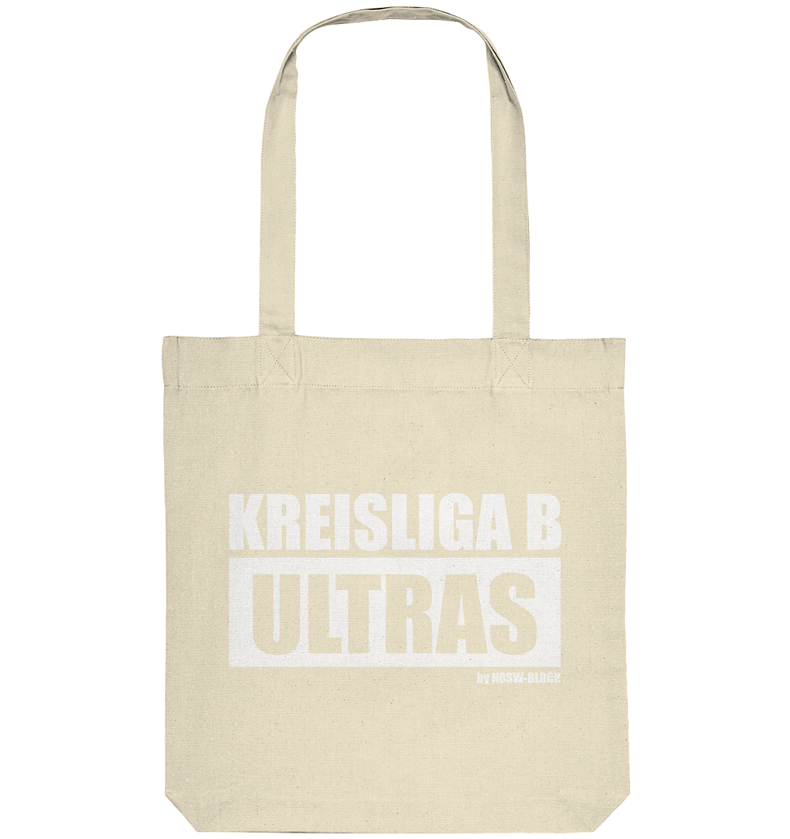 N.O.S.W. BLOCK Ultras Tote-Bag "KREISLIGA B ULTRAS" Organic Baumwolltasche natural