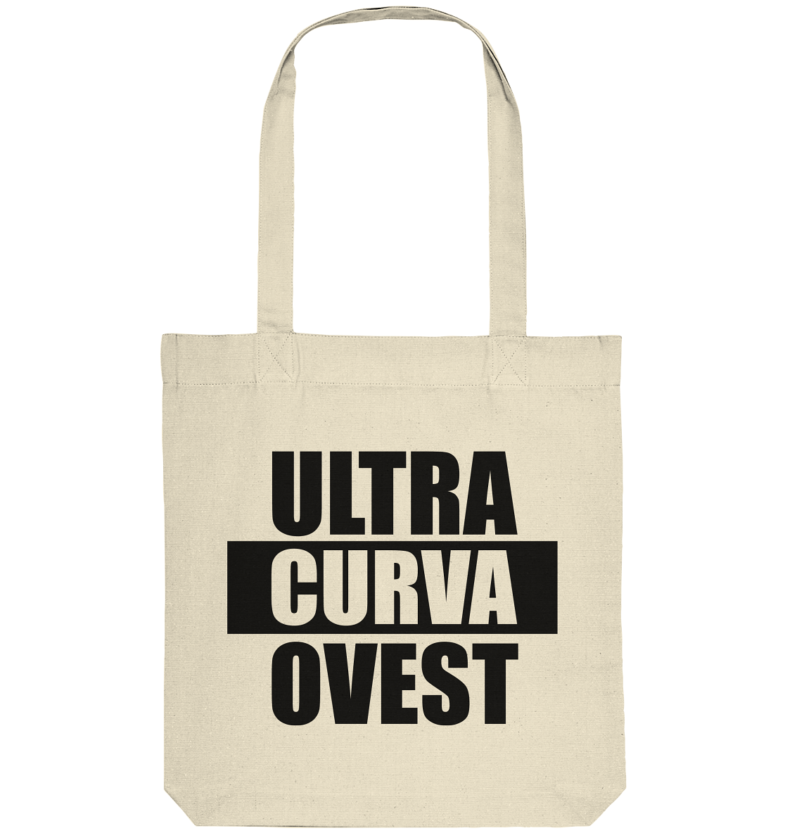 N.O.S.W. BLOCK Ultras Tote-Bag "ULTRAS CURVA OVEST" Organic Baumwolltasche natural